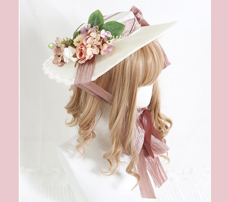 Lolita Top Hat Mori Kei Vintage Hat Elegant Linen Hat 36448:523160