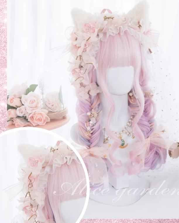 Lolita Wig Fairy Kei Wig Rainbow Wig Pink Wig 31726:497158 31726:497158