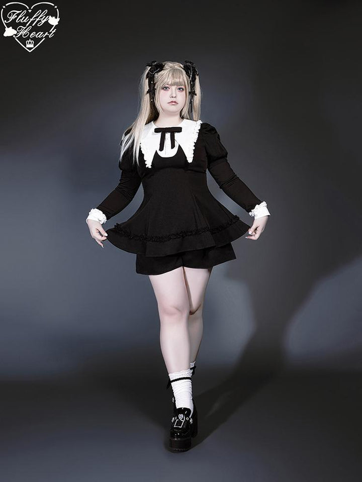 Jirai Kei Dress Set Puritan Collar Dress And Shorts Setup 40752:677288