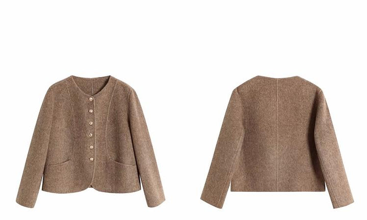 Plus Size Double-Faced Wool Tweed Winter Coat 4Colors 29806:362984 29806:362984