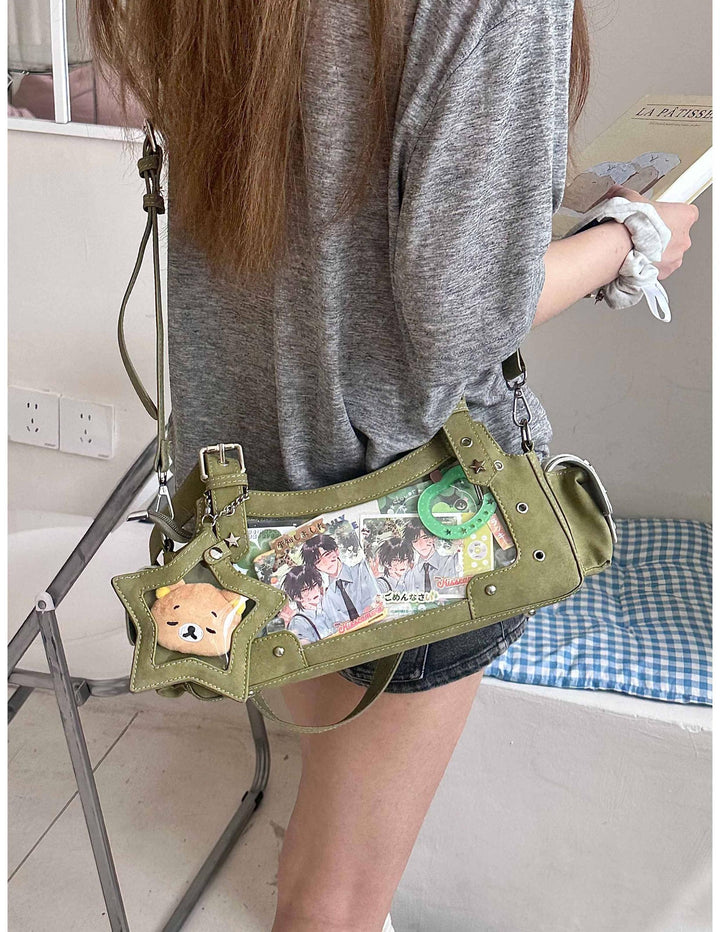 Punk Studded Ita Bag, Clear Window & Star Pouch 45416:847497