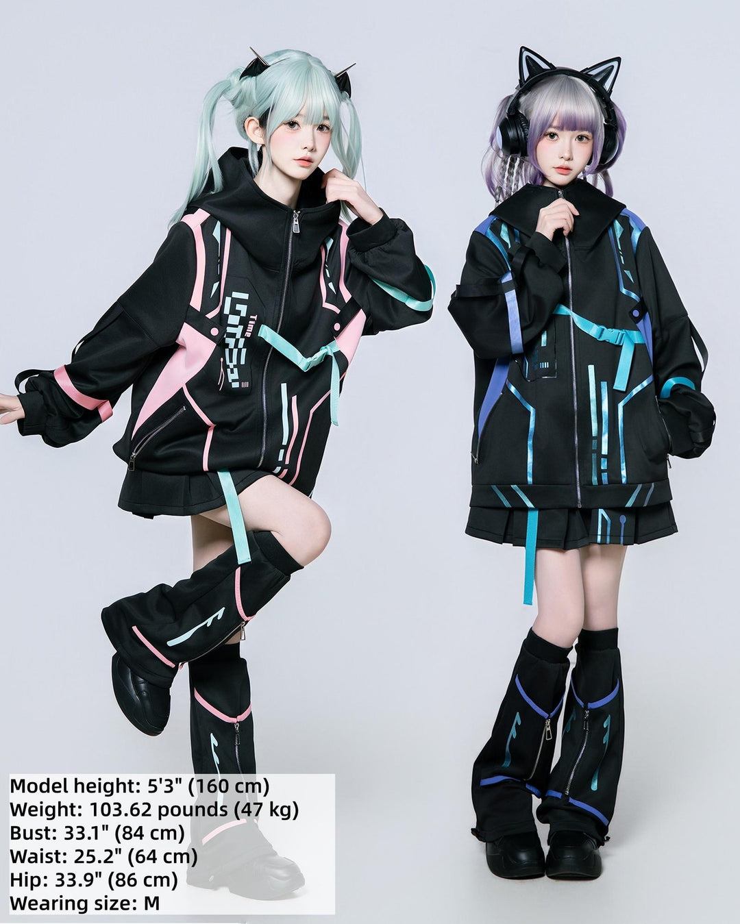 Cyberpunk Fashion, Unisex Jacket and Skort Set 44425:810191
