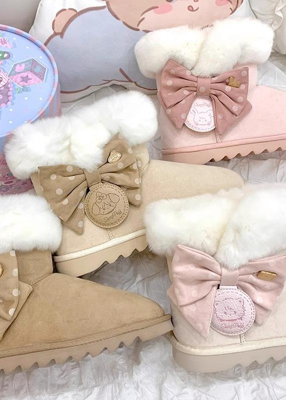 Kawaii Aesthetic Boots Winter Plush Warm Cotton Shoes Boots 33772:449712 33772:449712