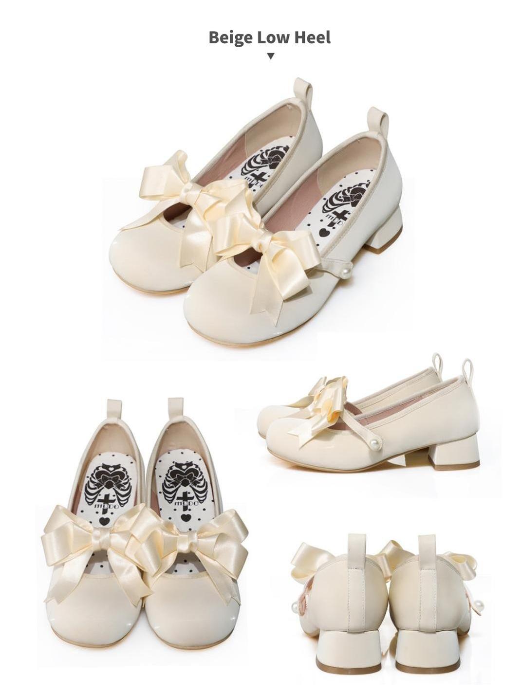 Lolita shoes Round Toe Heels Shoes Multicolors 35594:546440