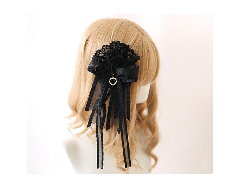 Lolita Hair Accessory Black Hand Sleeves Hair Clip Brooch 39112:613492