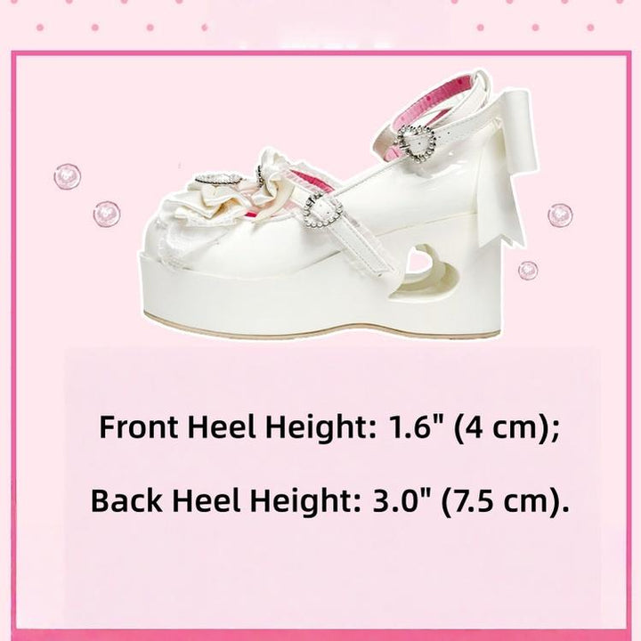 Old School Lolita High Platform Shoes, Heart Hollow Heel 44559:813950
