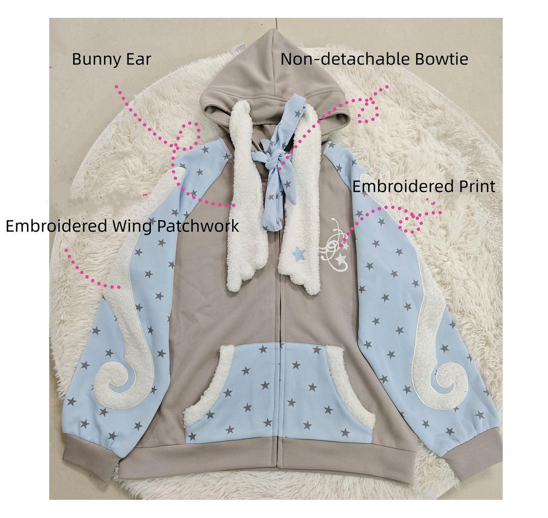 Kawaii Angel Wing Hoodie, Zipper Closure 44034:795065