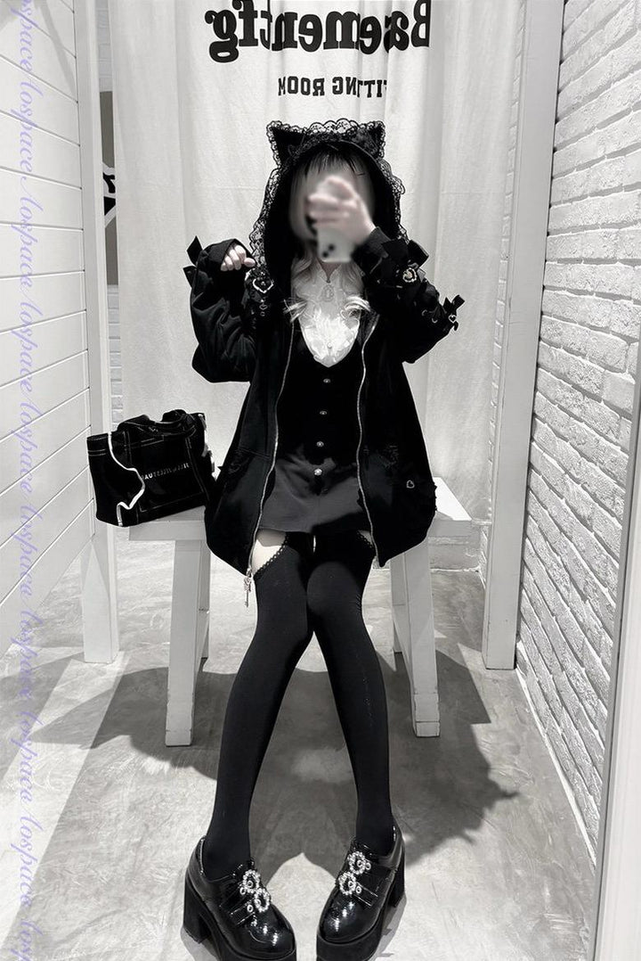 Subculture Hooded Sweatshirt, Oversized & Cat Ear 44926:829676