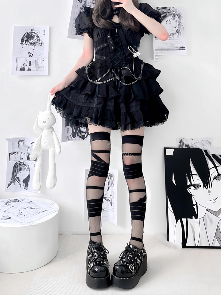 Lolita Thigh-high Socks Transparent Over-the-knee Stockings 37642:619634