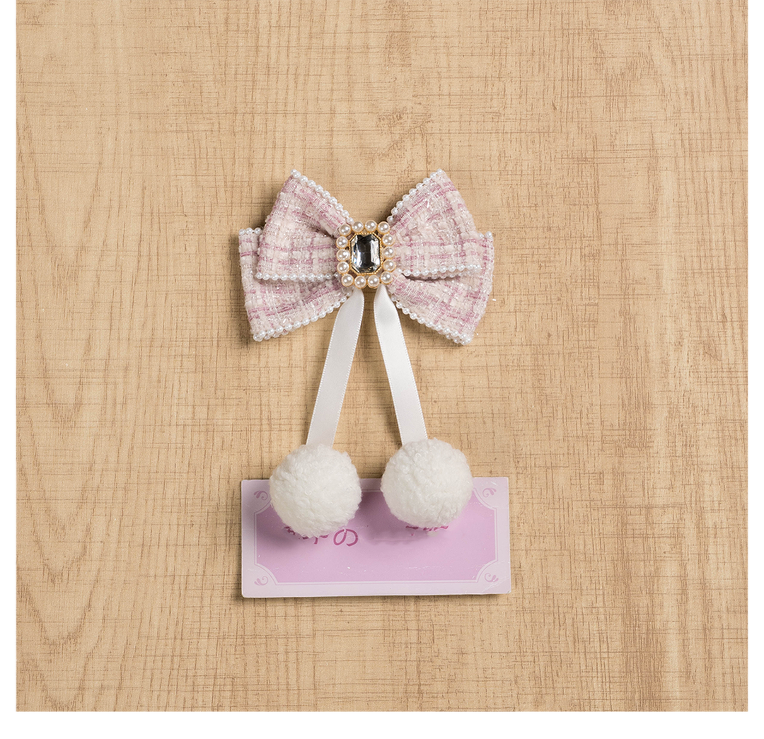 Jirai Kei Hair Clip Ryousangata Plaid Bow Hair Accessory 41584:704254