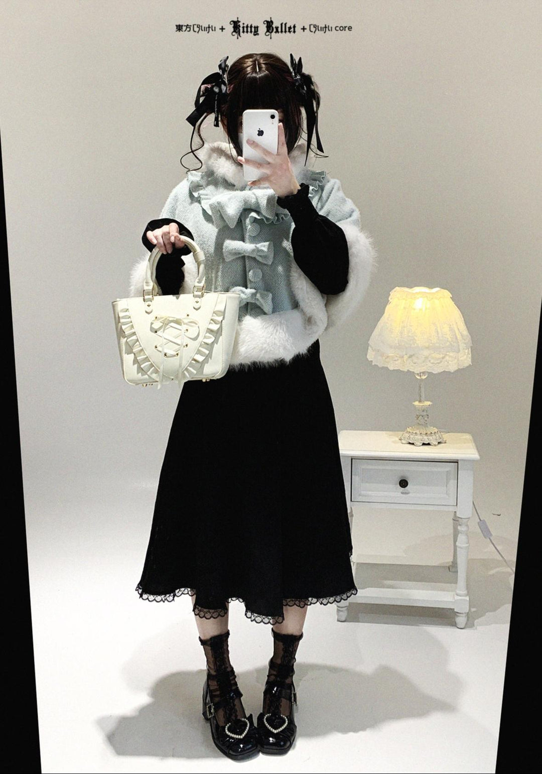 Cat-Ear Hooded Cape, Detachable Bows 44472:810629