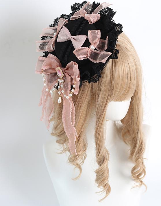 Jirai Kei Black Pink Headband Hat Hair Accessories 22532:322730 22532:322730