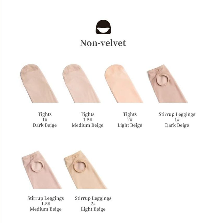 Beige Socks Velvet Stirrup Tights for Autumn and Winter 40030:649614