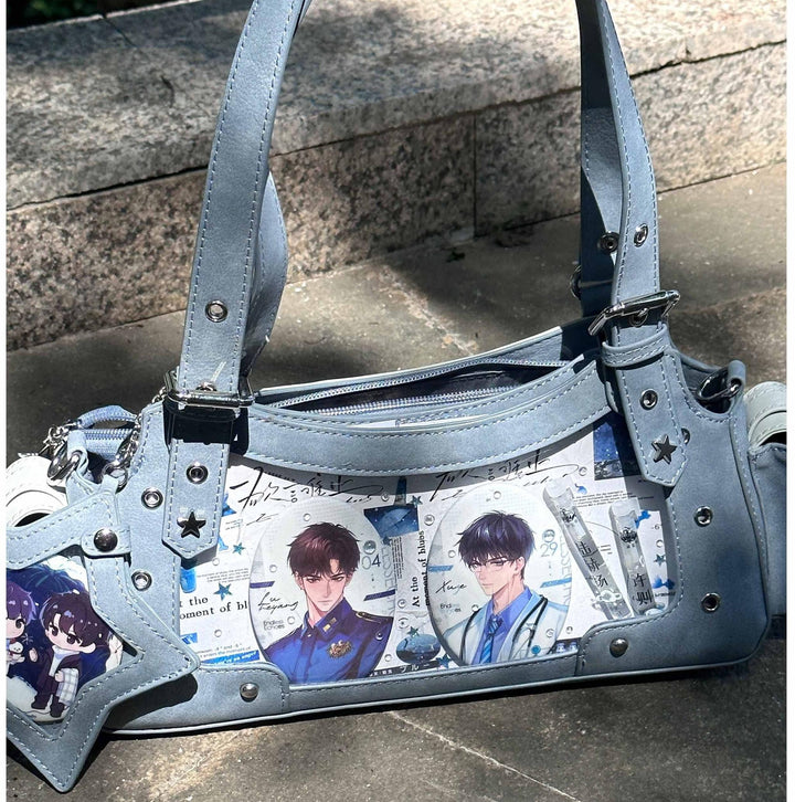 Punk Studded Ita Bag, Clear Window & Star Pouch 45416:847489