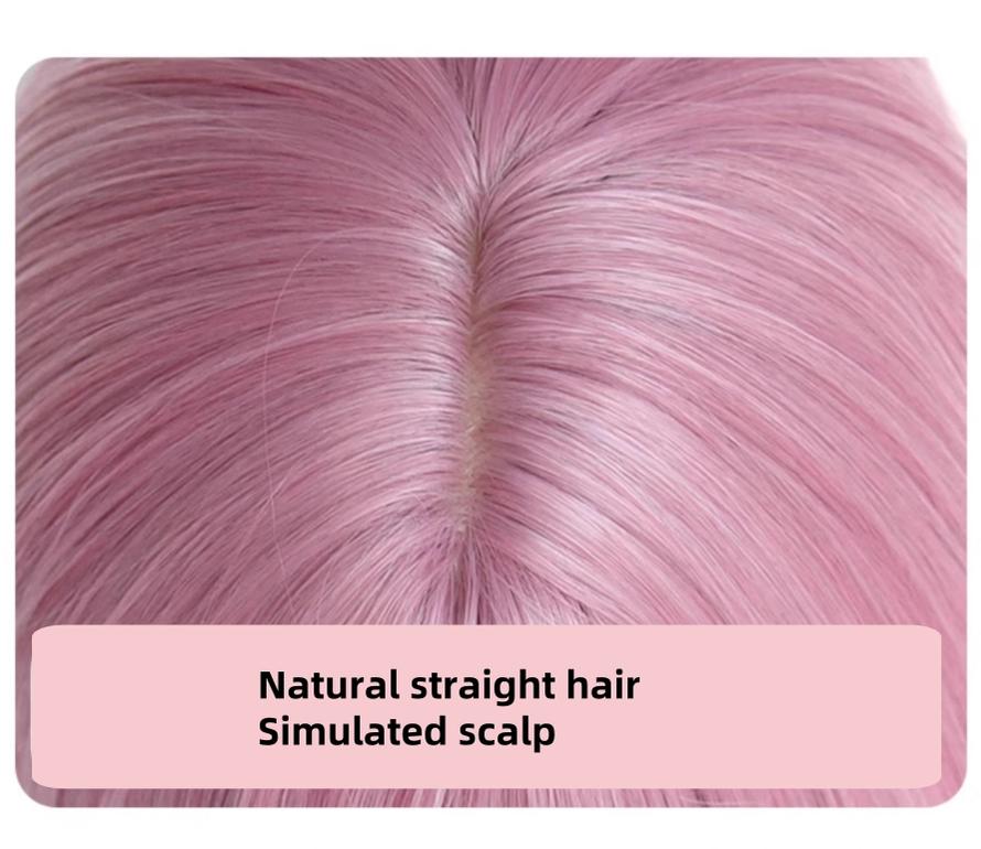 Lolita Wig Pink Mid-length Wig Girly Detachable Ponytail Wig 38890:605776