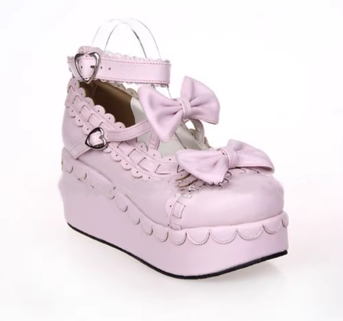 Lolita Shoes Platform Shoes With Bows And Laces (34 35 36 37 38 39 40 41 42 43 44 45 46 47) 31792:370948 (34 35 36 37 38 39 40 41 42 43 44 45 46 47) 31792:370948