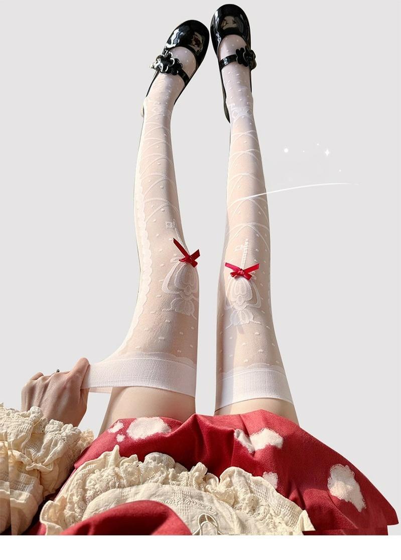 Lolita Socks Cross Thigh Socks Bow Over-the-Knee Stockings 36624:557768