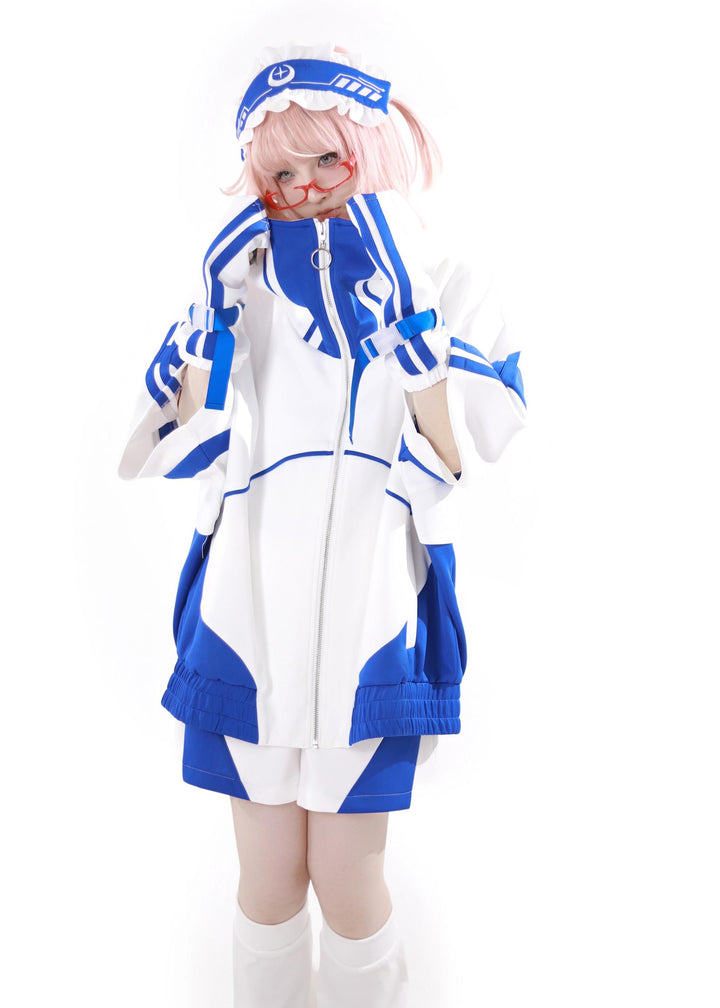 Oversized Short-Sleeved Jirai Kei Jacket Set with Shorts & Pants 42810:764224