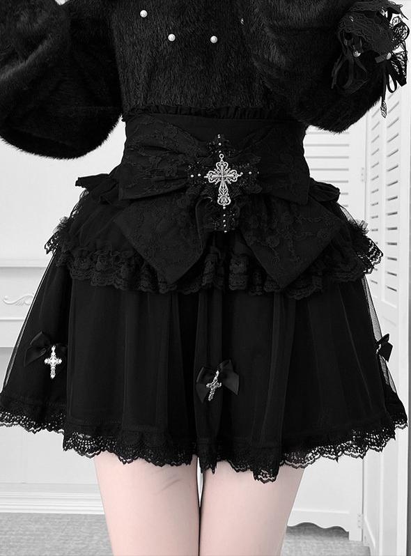 Jirai Kei Cardigan Outfit, High-Waisted Skirt (2XL L M XL) 44566:813802