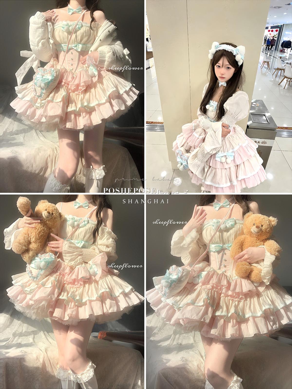 Lolita Dress Fishbone Dress Corset Dress Multicolor 36380:540628