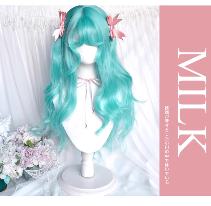 Lolita Wig Mint Green Cosplay Wig Long Curl Wig 38888:607970