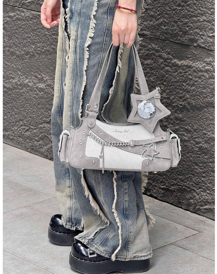Punk Studded Ita Bag, Clear Window & Star Pouch 45416:847490