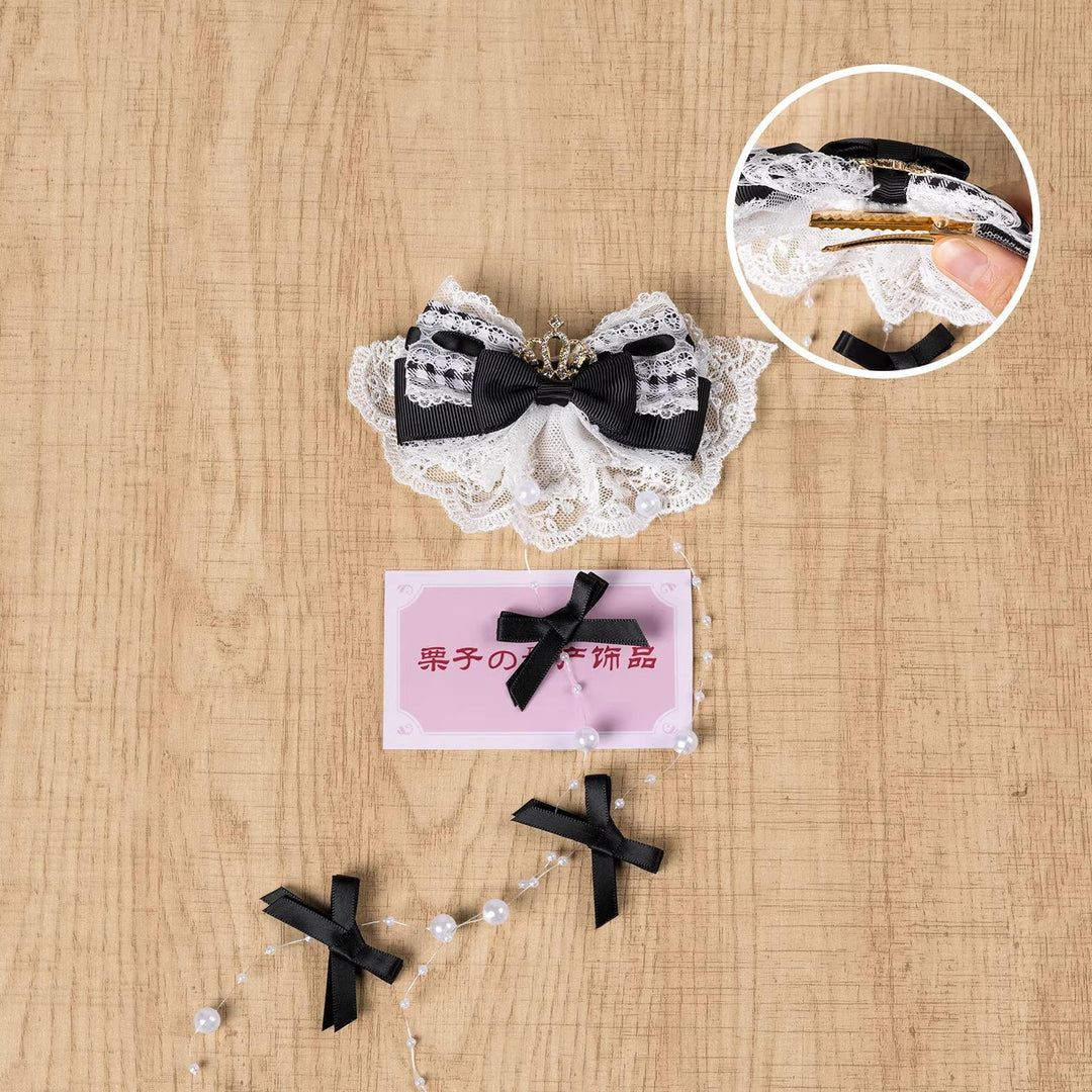 Jirai Kei Artificial Pearl Hair Clip, Rhinestone Crown 45108:837329