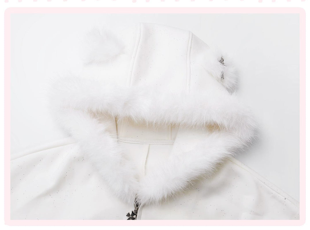 Shiny Hooded Jacket Outfit, Ear Accents 44079:796083