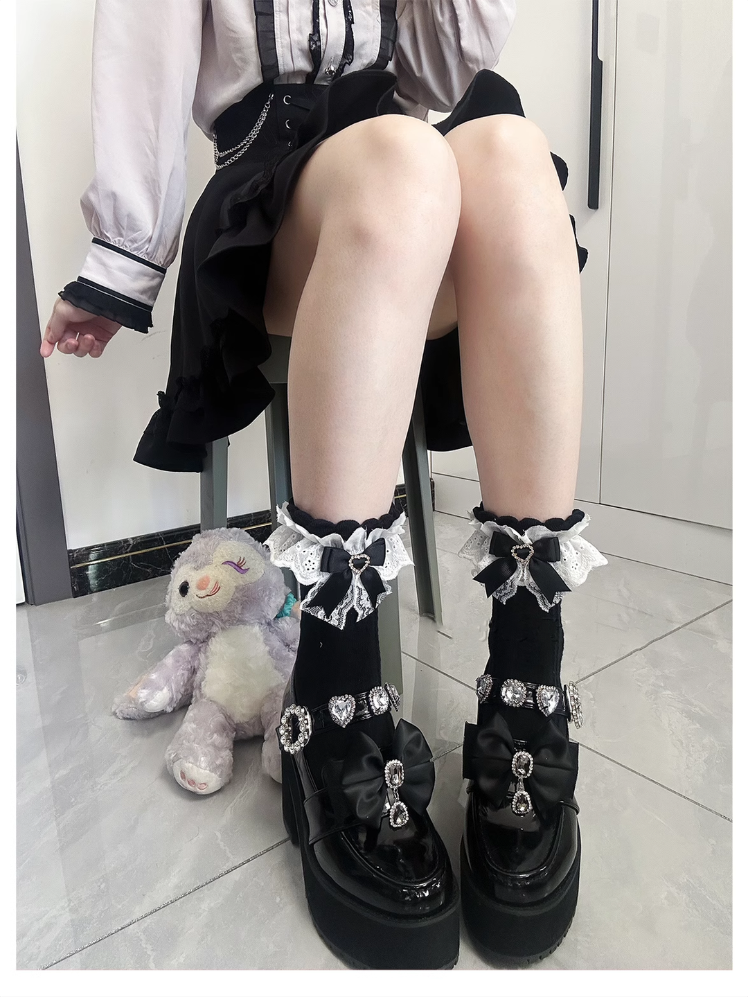 Lolita Socks Cotton Socks Jirai Kei Mid-calf Socks 40894:694030