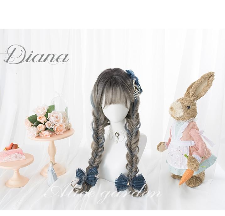 Lolita Wig Grey Blue Highlight Long Curly Hairpiece 35946:509832 35946:509832