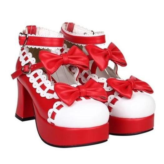 Lolita Shoes High Heels Shoes With Bow 4 Colors (33 34 35 36 37 38 39 40 41 42 43 44 45 46 47) 31794:370744 (35 36 37 38 39) 31794:370744