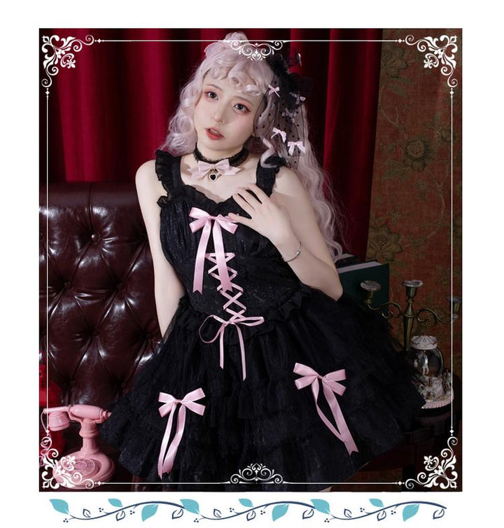 Gothic Lolita Jumper Dress Dark Jacquard Pattern Dress 32088:487150