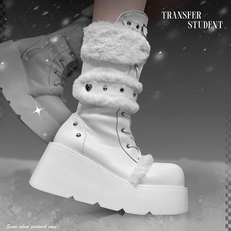 靴 Semantic design white boots emo y2k Semantic design white boots emo y2k - メルカリ