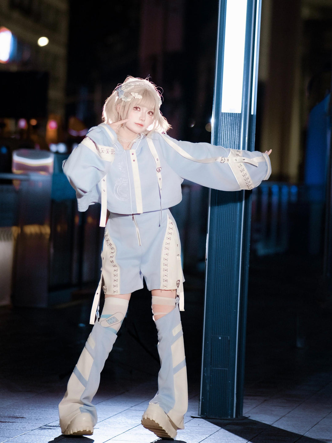 Tenshi Kaiwai Techwear Jacket and Shorts Set 44426:810727