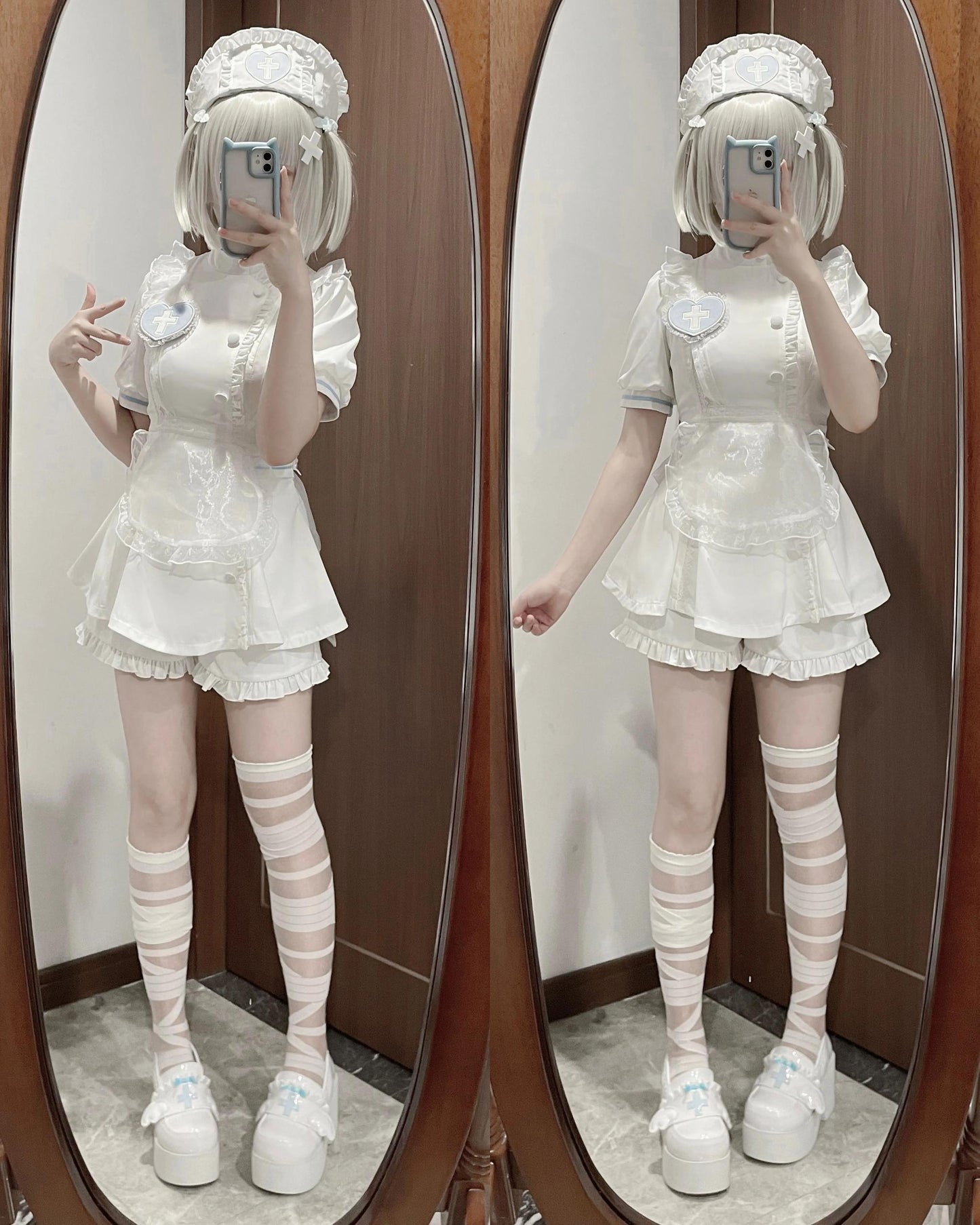 Tenshi Kaiwai Dress Set Nurse Medical Series Outfit Sets (Pre-order / 2XL L M S XL) 37460:560276