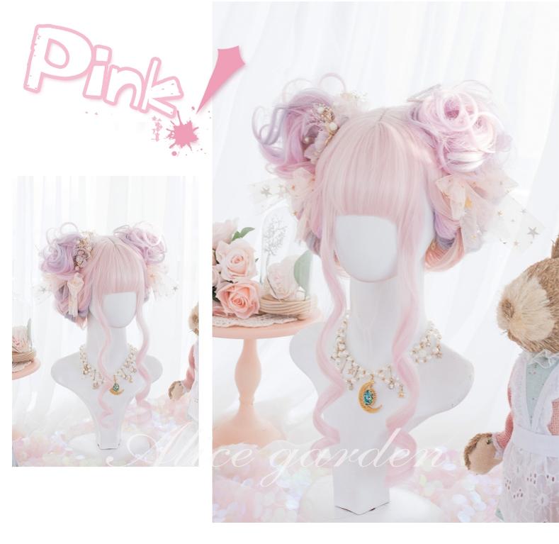 Lolita Wig Fairy Kei Wig Rainbow Wig Pink Wig 31726:497164 31726:497164