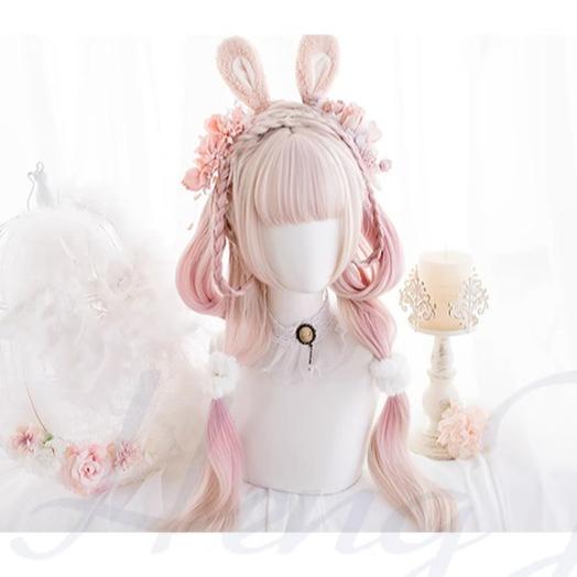 Lolita Pink Wig Gradient Long Curly Wig Woman Hairpiece 31718:375842 31718:375842