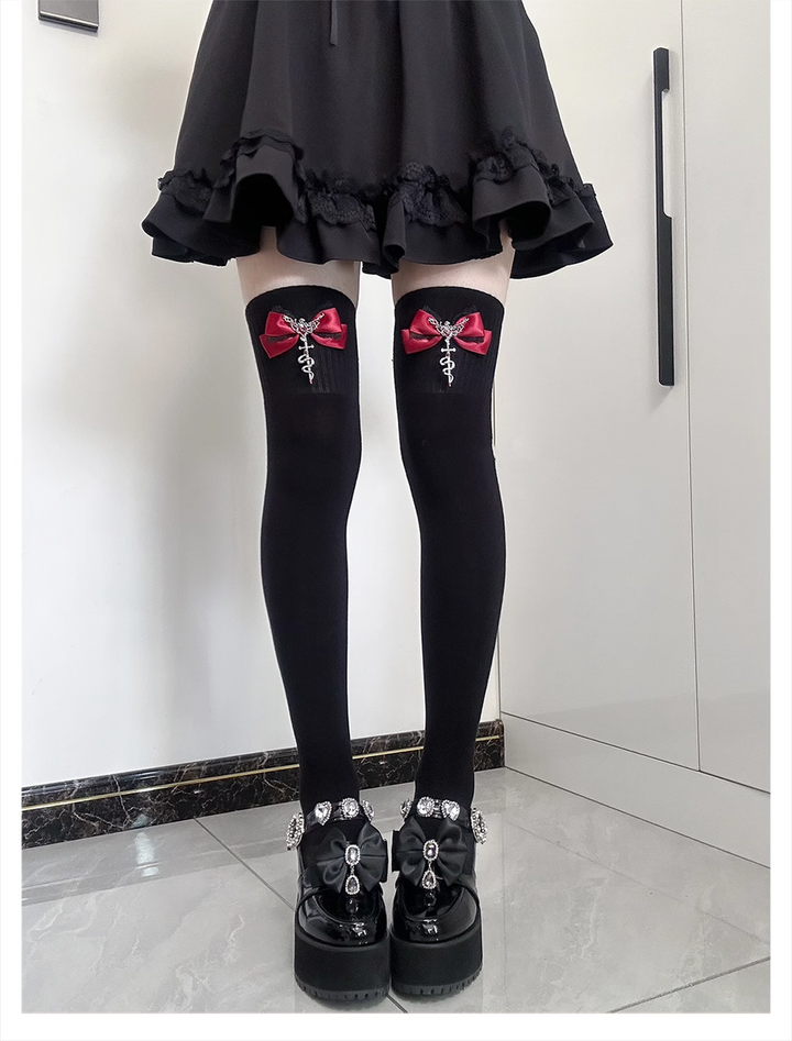 Gothic Over-the-Knee Socks Slimming Cashmere High Tube Socks 41890:723060