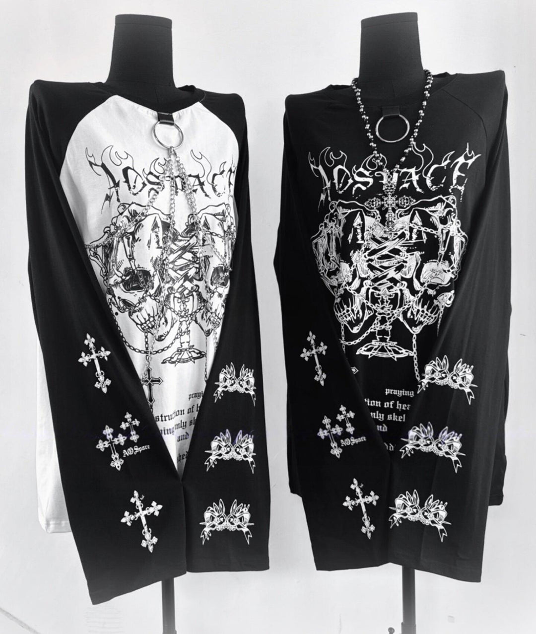 Sub-Culture Long-Sleeved T-Shirt, Detachable Front Chains 44767:826023