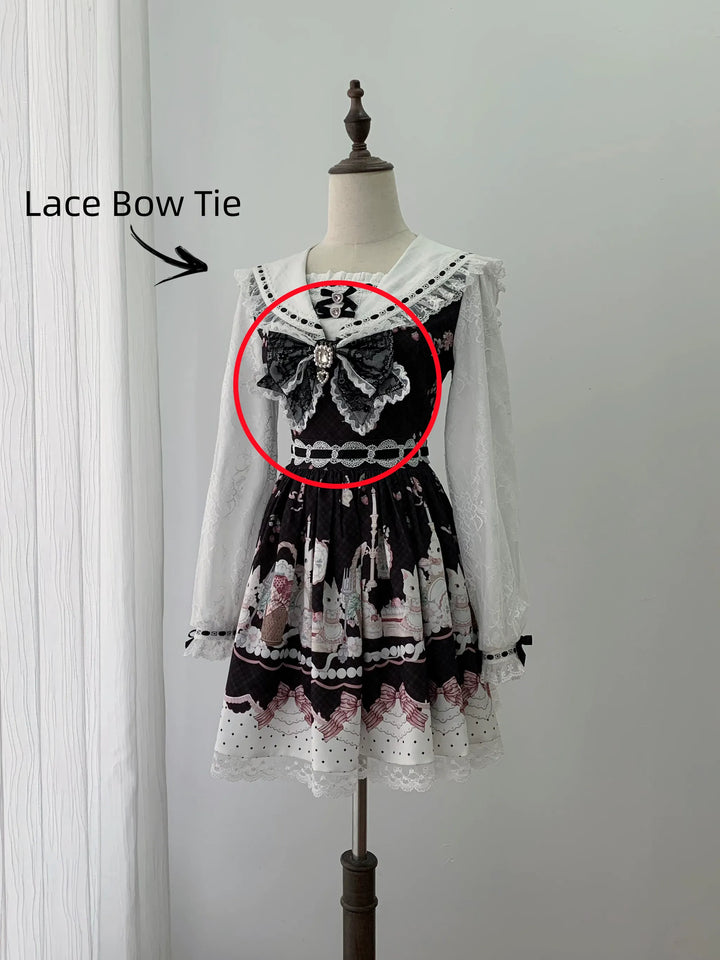Sweet Lolita Sailor Collar OP Dress, Strawberry & Bunny Print 45872:872492