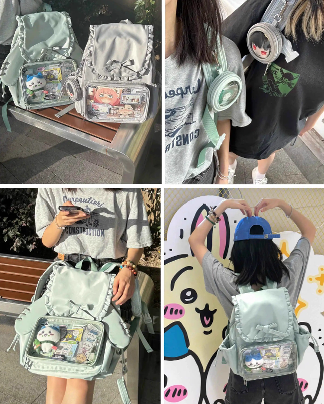 Kawaii Itabag Dual-Shoulder Backpack Bunny Ear Bag 40110:670698