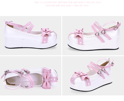 Lolita Platform Shoes Round Toe Thick Bottom Princess Shoes 37448:561710