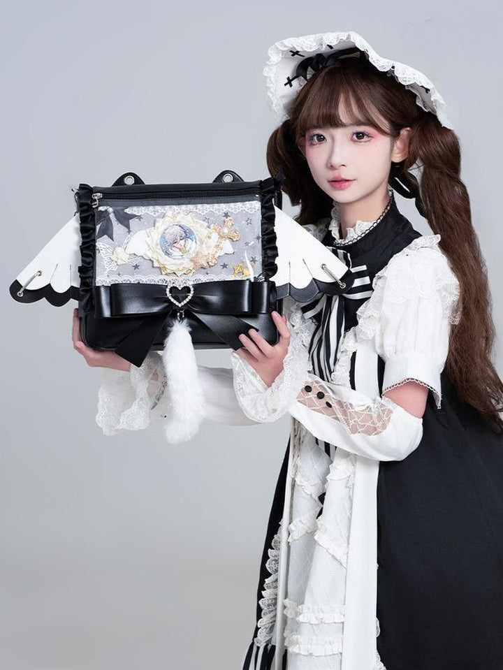 Lolita Ita Bag Black Kawaii Cat Ear Three Ways Bag 41150:696590