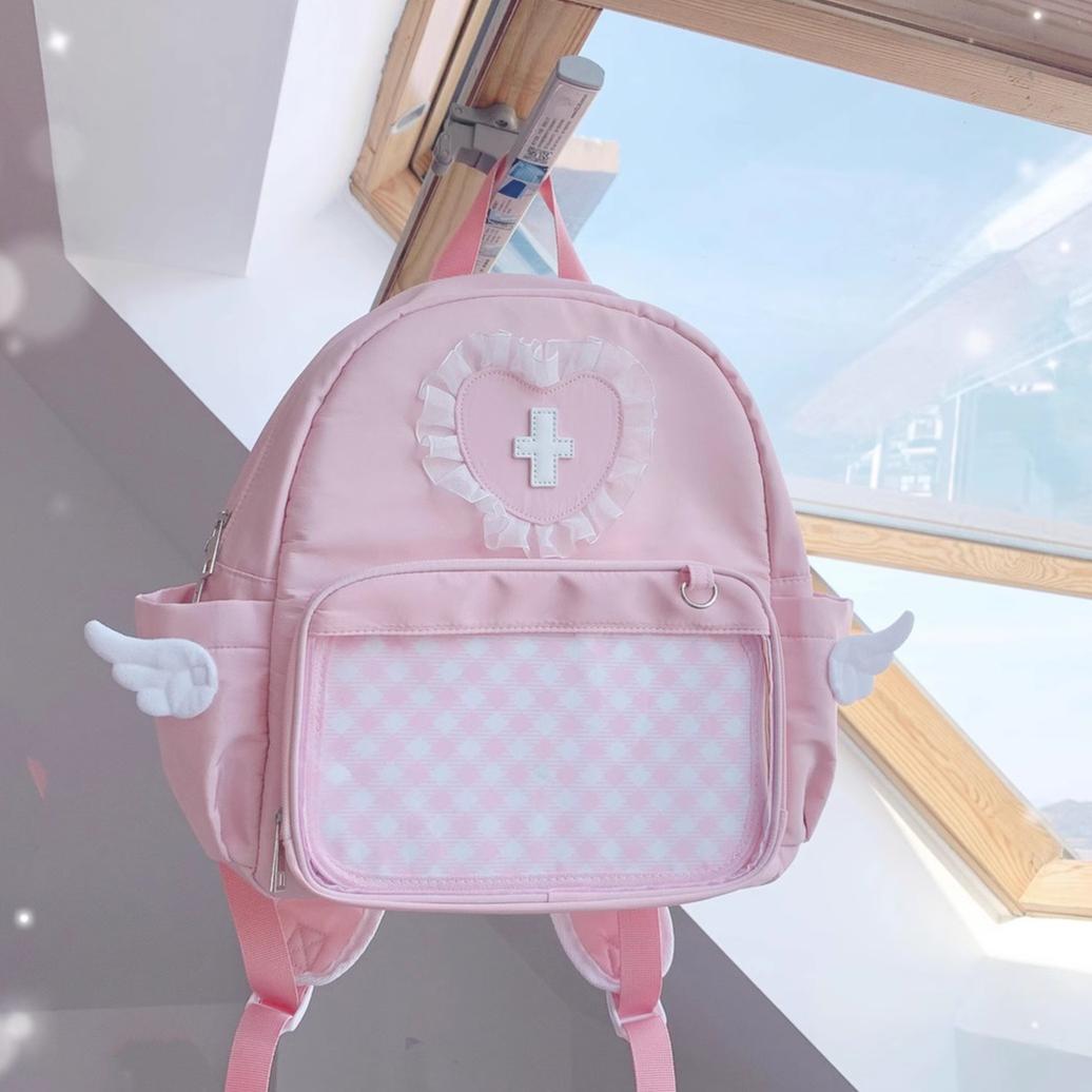 Ryousangata Itabag Backpack Dual-Shoulder Pink School Bag 38284:588690