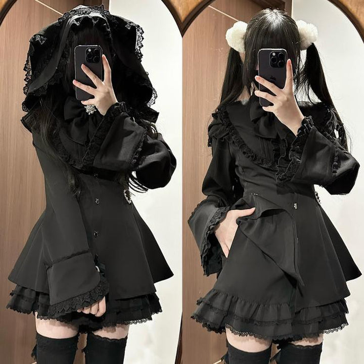 Jirai Kei Dress Set Bunny Ear Dress And Shorts Non-velvet Version (L M S XL) 40898:730924