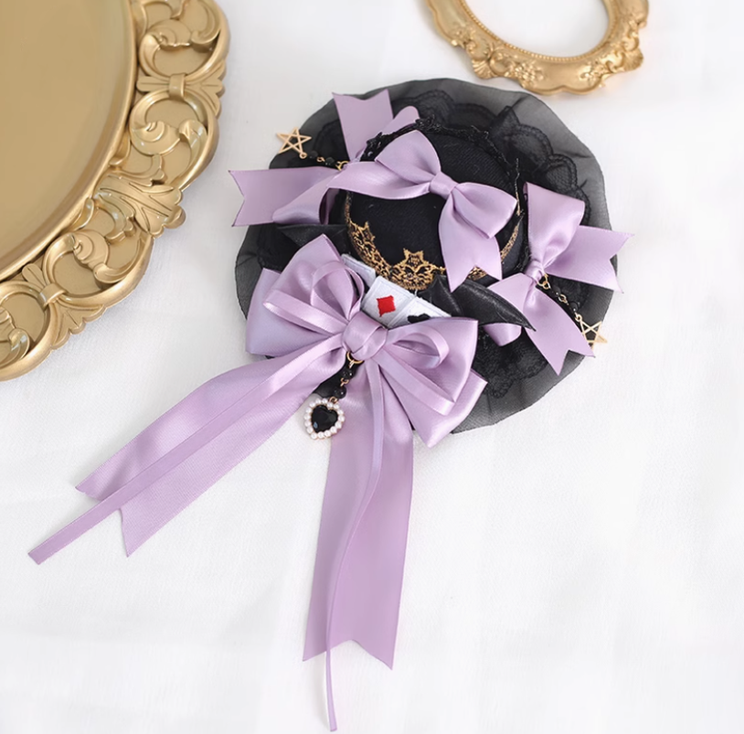 Gothic Lolita Headpiece Black Violet Hair Accessory Brooch 39116:613668