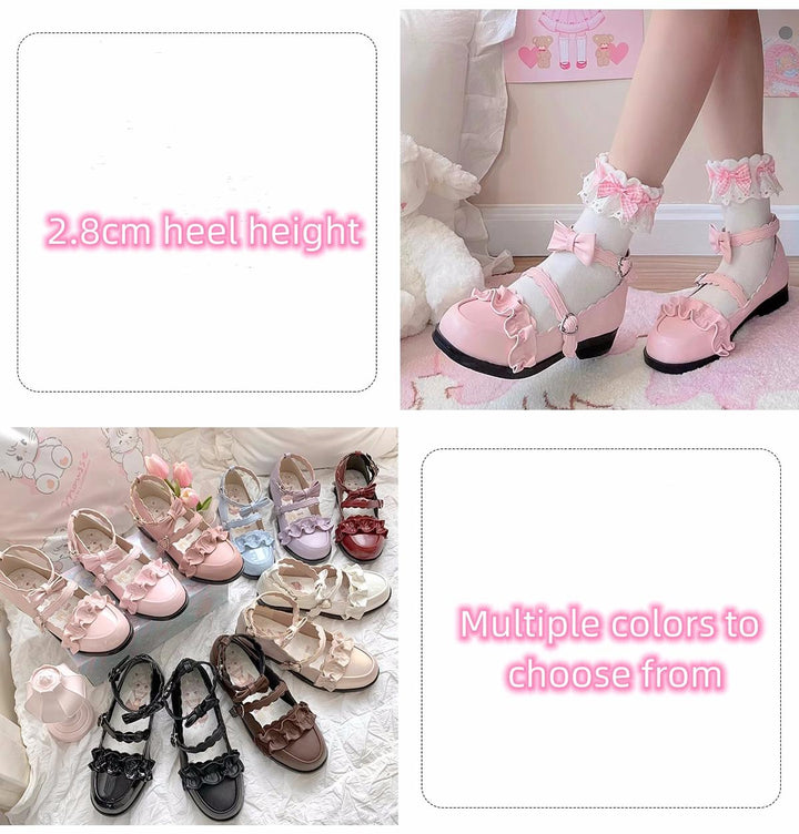 Kawaii Lolita Lace Flat Shoes 12 Colors 22828:329430