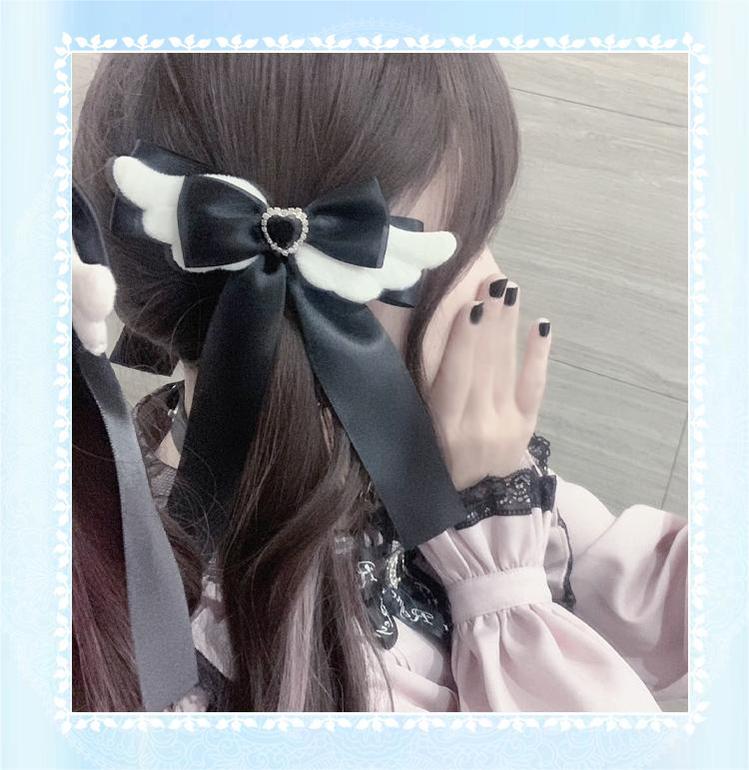 Jirai Kei Headwear Bow And Angel Wings Hair Clip 21670:441150