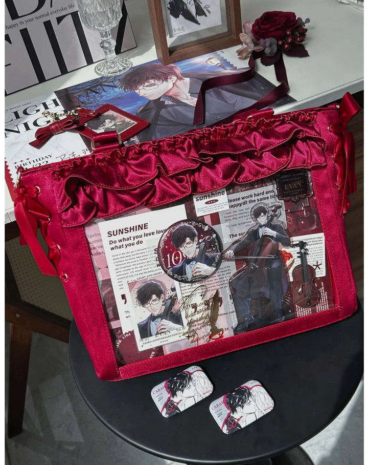 Large Capacity Satin Lolita Itabag Handle/Crossbody Strap 43100:767127