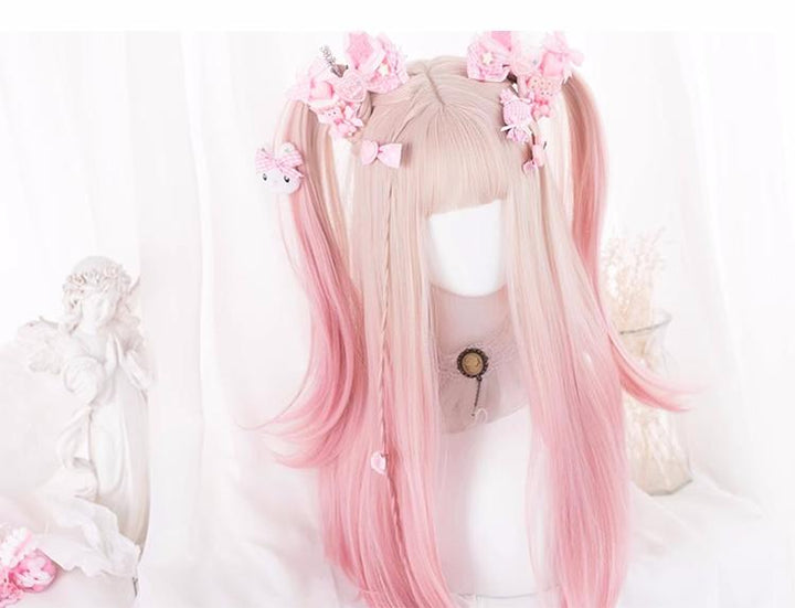 Lolita JK Pink Wig Gradient Long Woman Hairpiece 31716:367572 31716:367572